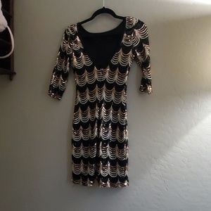 Crystal Doll Dresses - Black sequined dress. Mid thigh length Crystal Doll Dresses - Black sequined dress. Mid thigh length